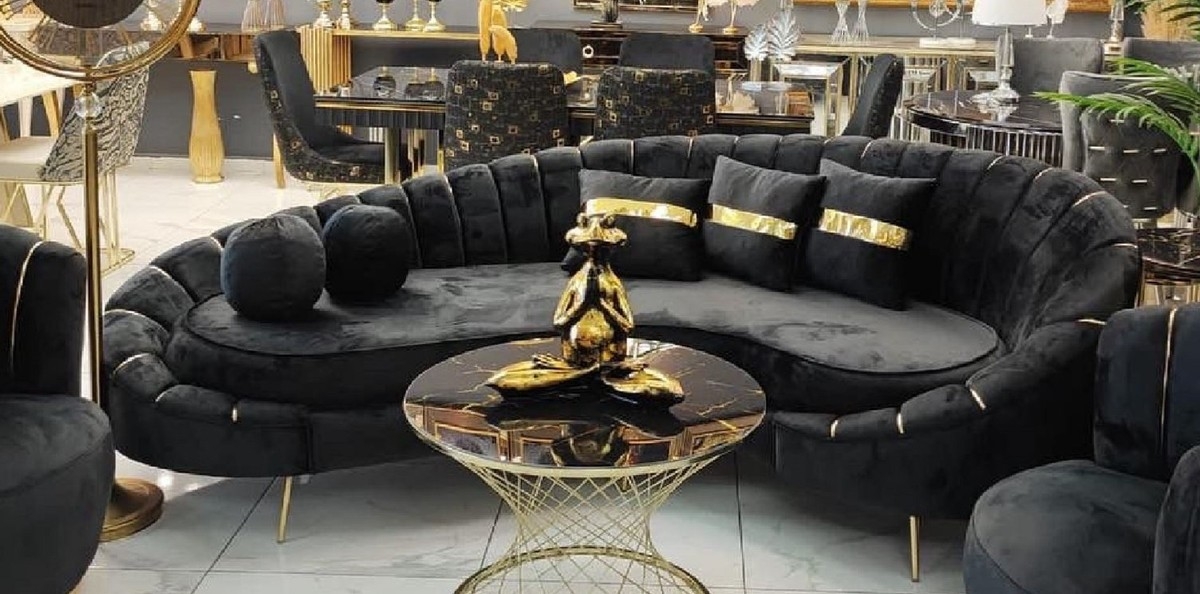 Curved Sofa Crescent Silhouette Modern Crescent Sofa