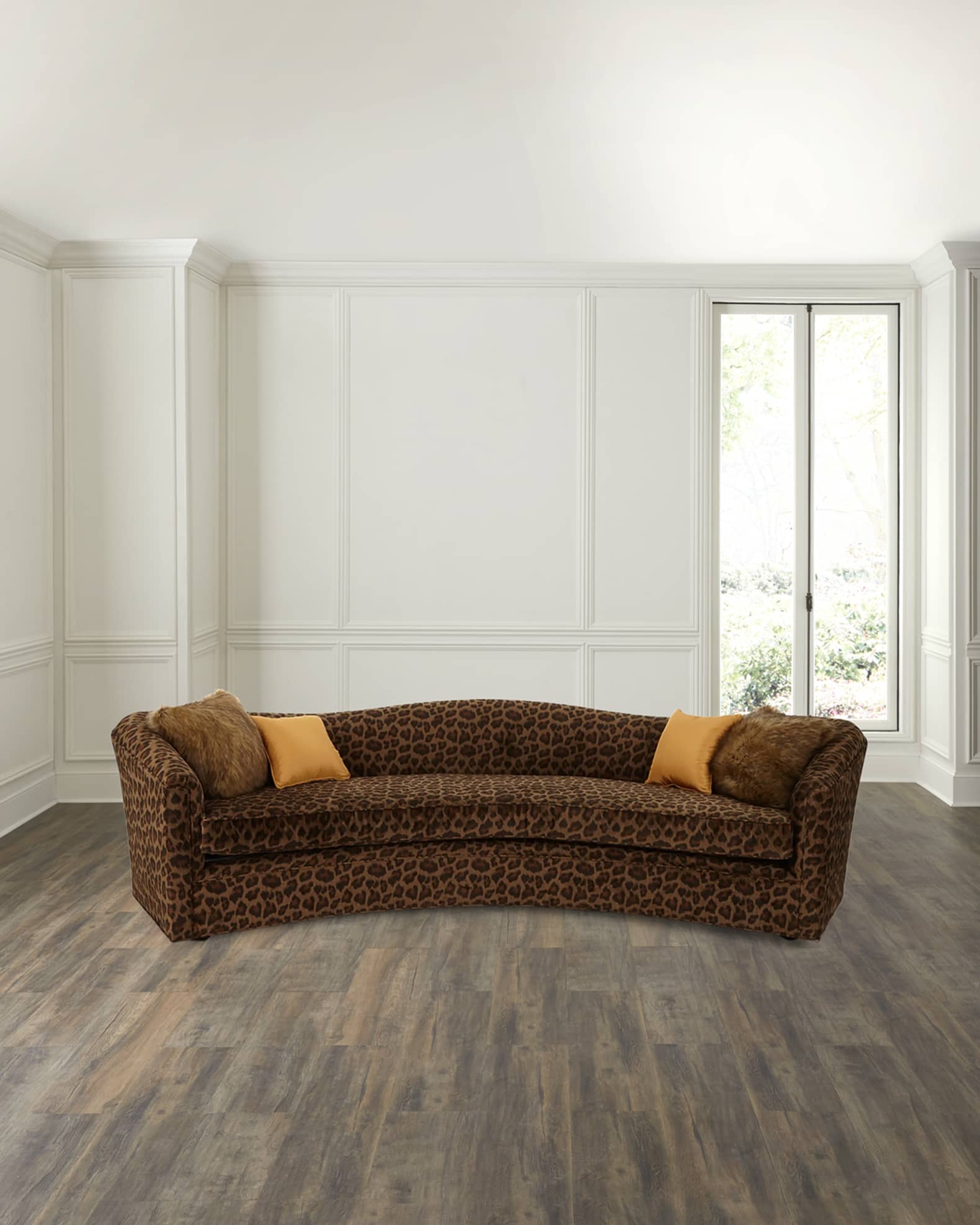 Curved Sofa: Maximalist Aesthetic Kidney Shaped Leopard Couch