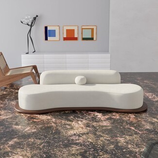Curved Sofa with Spherical Pillow Organic Modern Style