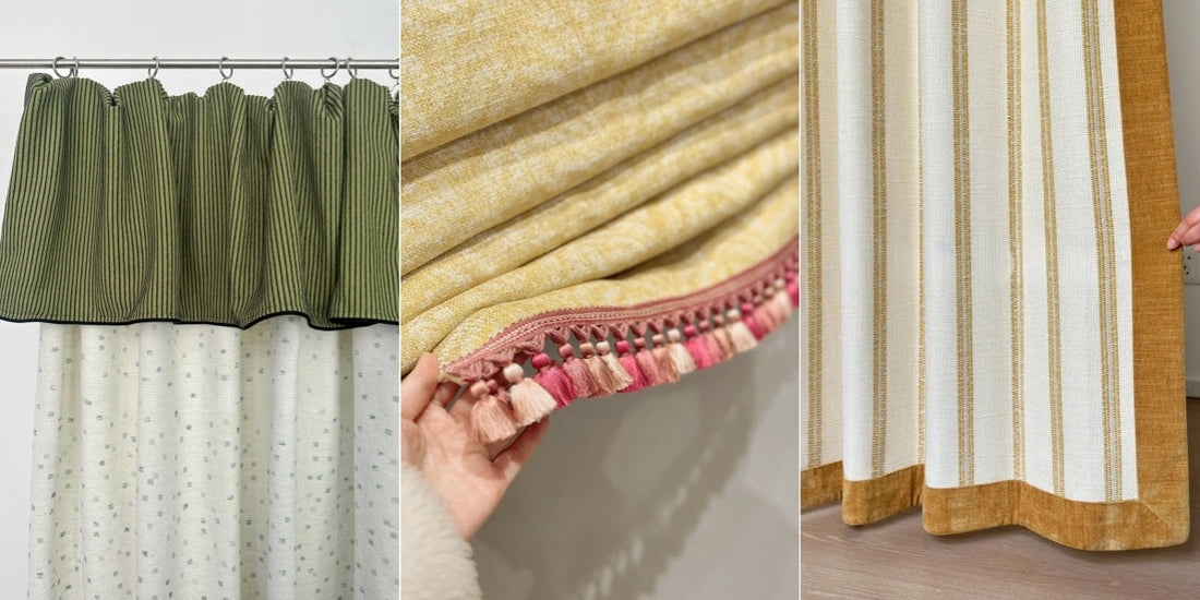 Custom Curtains with Contrast Leading Edge and Tassel Trim