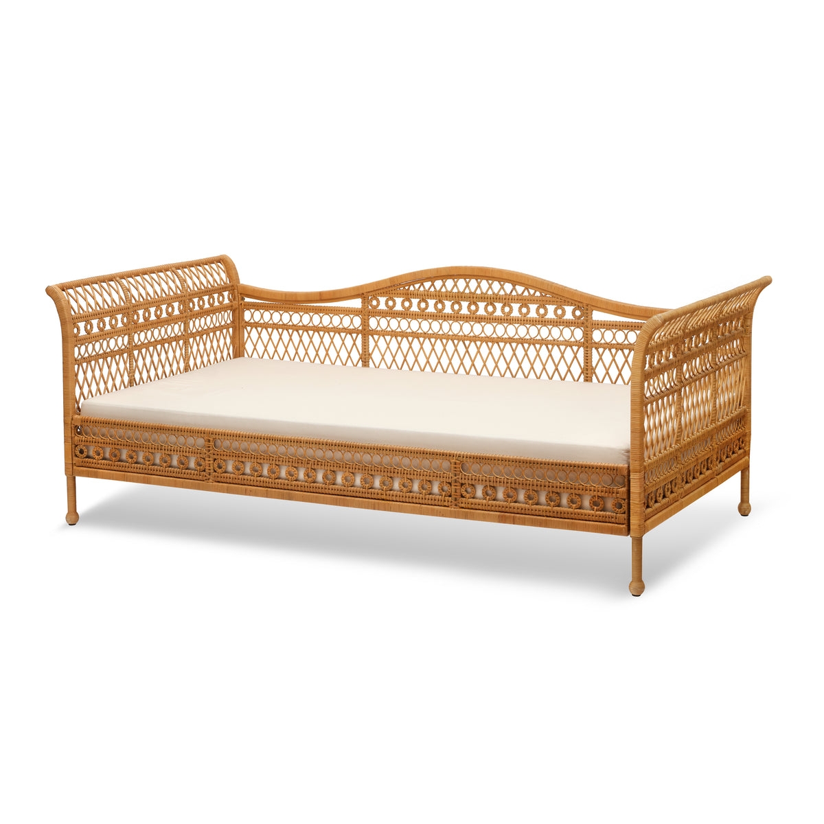 Daybed Lattice Weave Arched Backrest Coastal Lounge