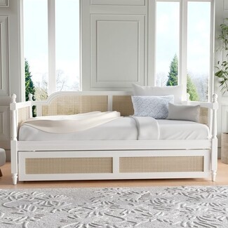 Daybed Pull Out Trundle and White Turned Posts Bed
