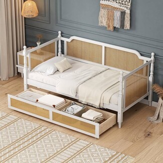 Daybed Spindled Posts and Antique White Storage Bed