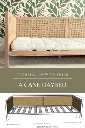 Daybed Tufted Cushion Wrap Around Back Cane Tutorial