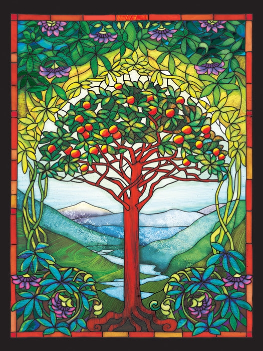 Decorative Artwork Colorful Landscape Tree of Life