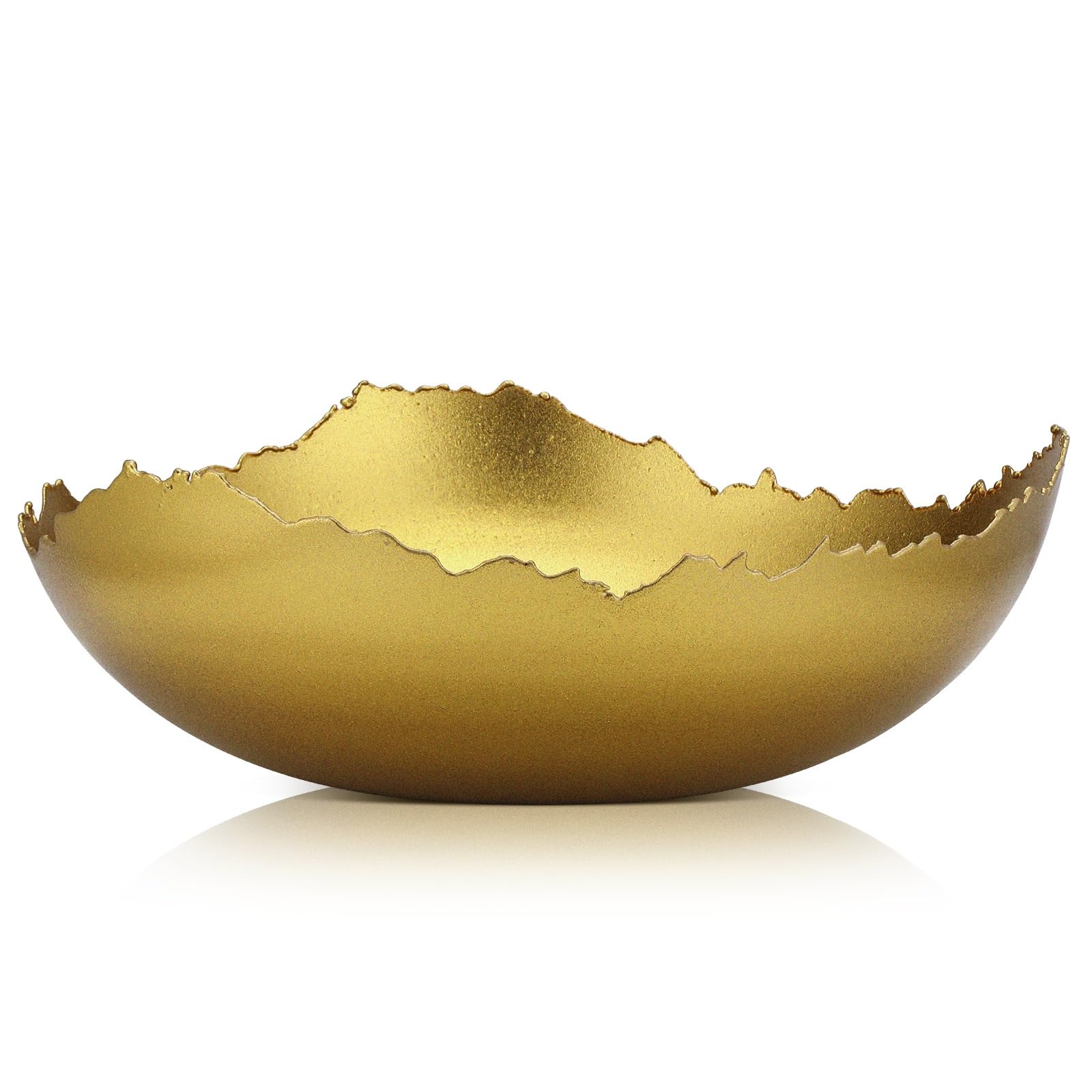 Decorative Bowl in Torn Texture Asymmetrical Metal Centerpiece