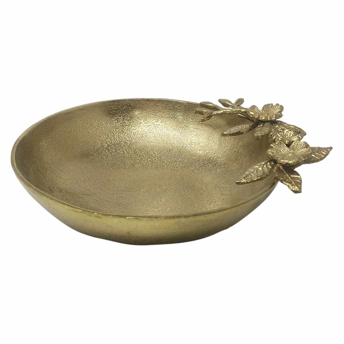 Decorative Bowl with Floral Rim Gold Floral Decorative Bowl
