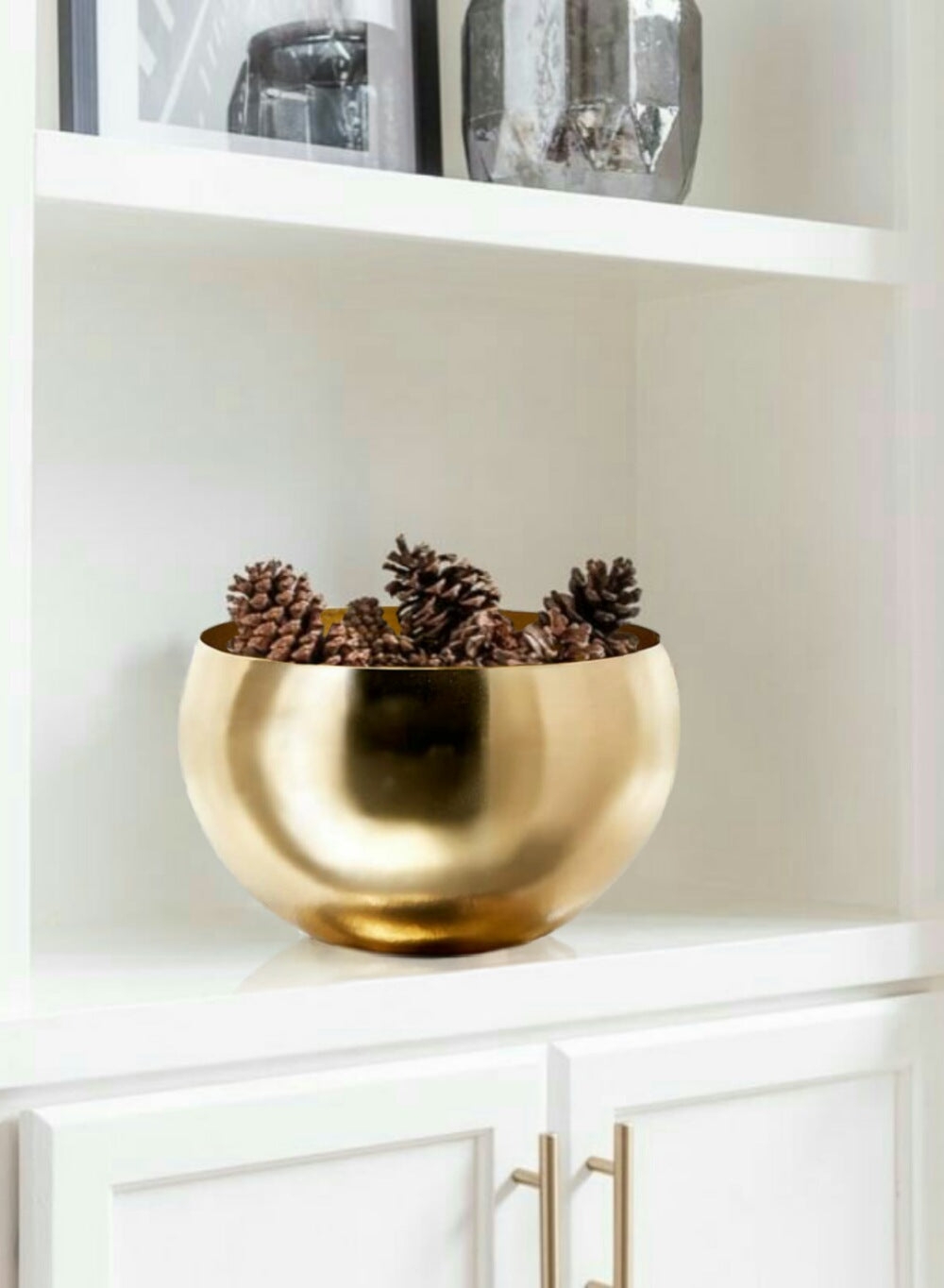 Decorative Bowl with Natural Texture Contrast Modern Shelf Decor