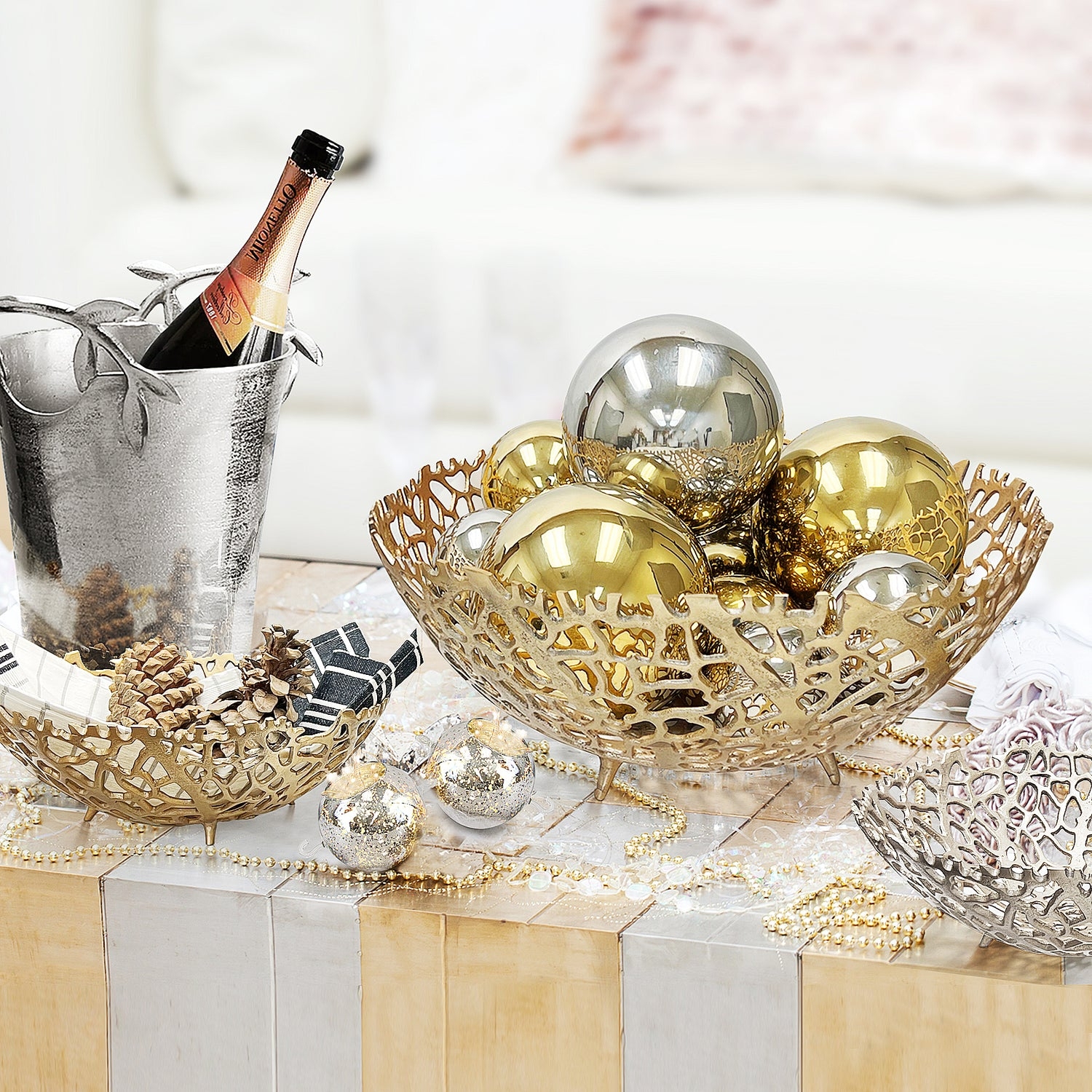 Decorative Bowl with Openwork Structure Organic Design Bowl