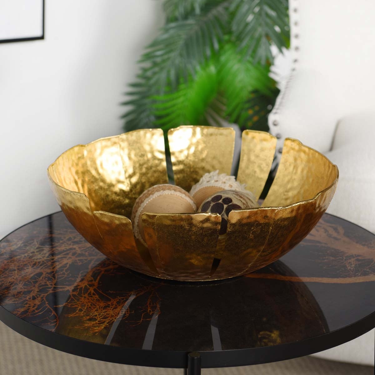 Decorative Bowl with Petal Like Edges Segmented Petal Bowl