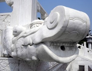 Decorative Downspout Dragon Motif Stone Like Carved Drainage Hole