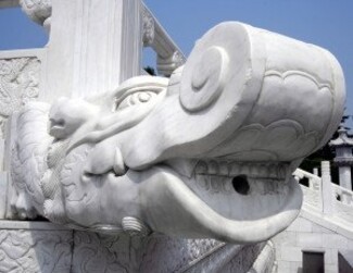 Decorative Downspout Dragon Motif Stone Like Carved Drainage Hole