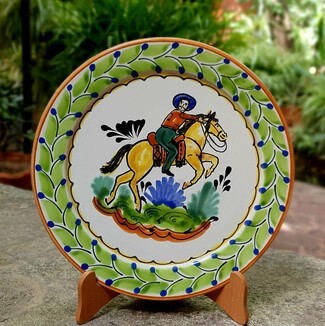 Decorative Plate: Cowboy Motif Mexican Cowboy Ceramic Plate
