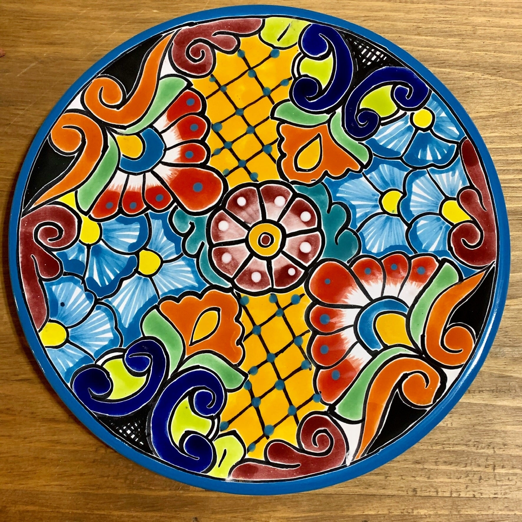 Decorative Plate: Glossy Floral Colorful Wall Art Plate