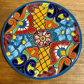 Decorative Plate: Glossy Floral Colorful Wall Art Plate