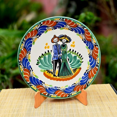 Decorative Plate: Skeleton Day of the Dead Ceramic Decor