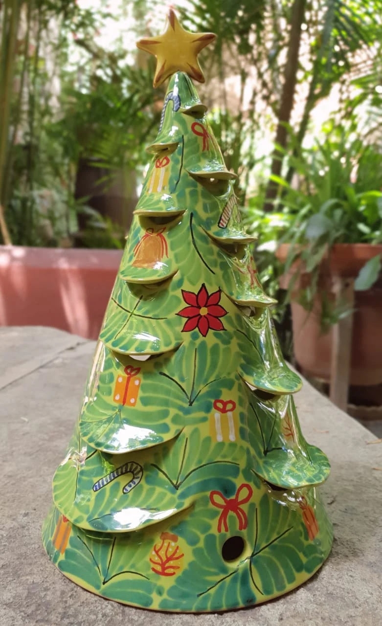 Decorative Tree: Hand Painted Motifs Folk Art Pottery