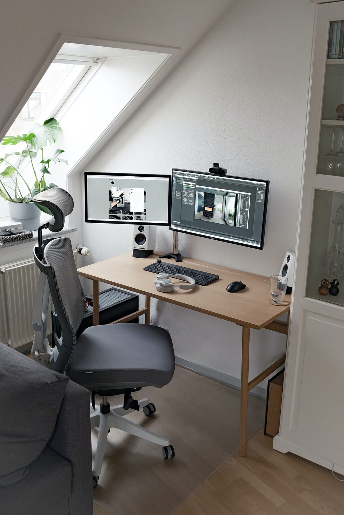 Desk Setup for Attic Workspace: Attic Home Office Setup