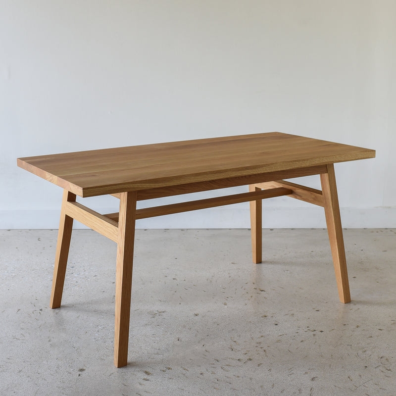 Desk with Longitudinal Stretcher: Natural Wood Workspace