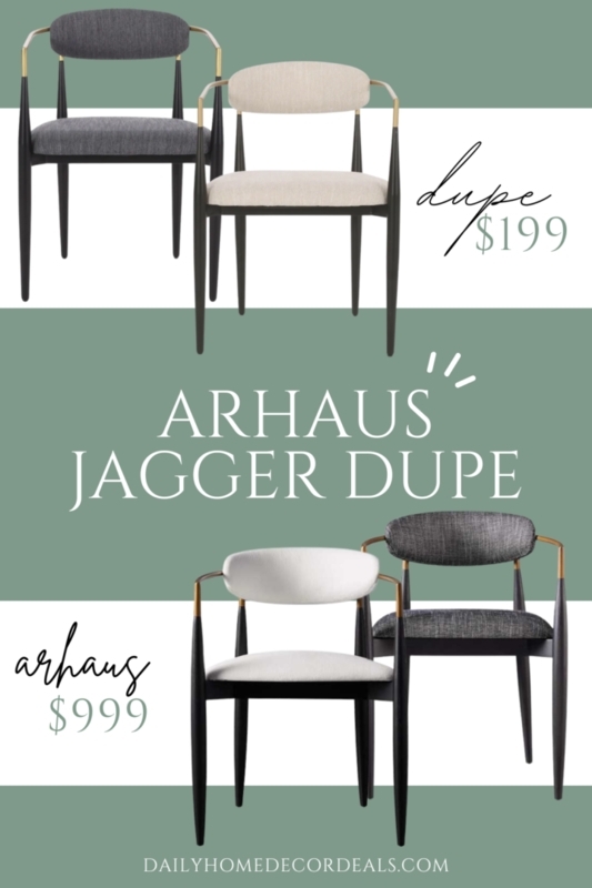 Dining Armchair with Metallic Accents Jagger Chair Dupe