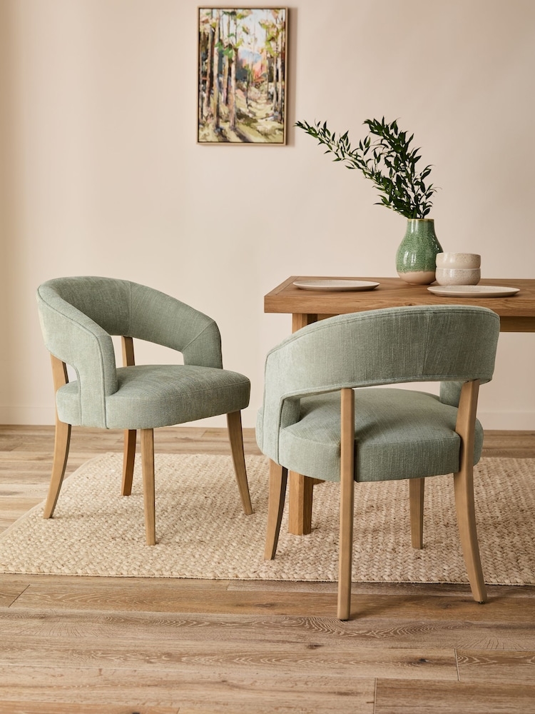 Dining Chair: Curved Open Back and Light Wood Legs