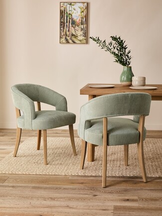 Dining Chair: Curved Open Back and Light Wood Legs