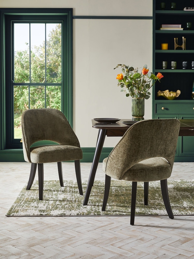 Dining Chair: Open Back Cutout with Moss Chenille