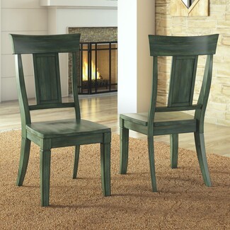 Dining Chair: Panel Back Design in Distressed Antique Wood