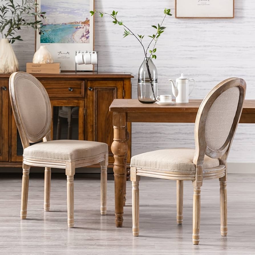 Dining Chair: Round Back Fluted Legs French Country Dining Chairs