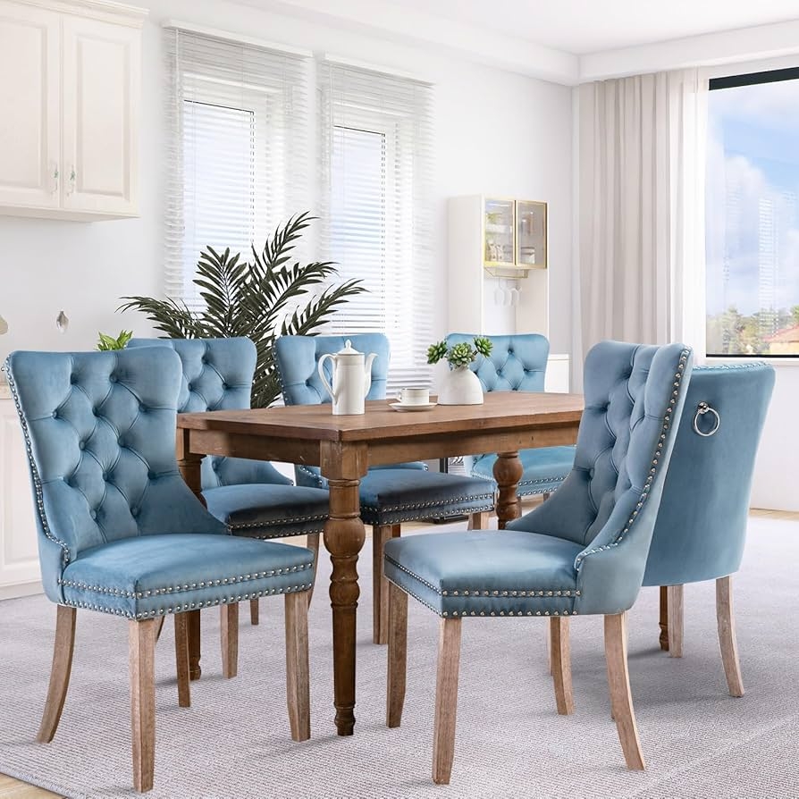 Blue Velvet Dining Room Chairs