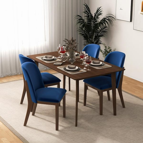 Dining Chair Solid Back Mid-Century Tapered Leg Seating Set