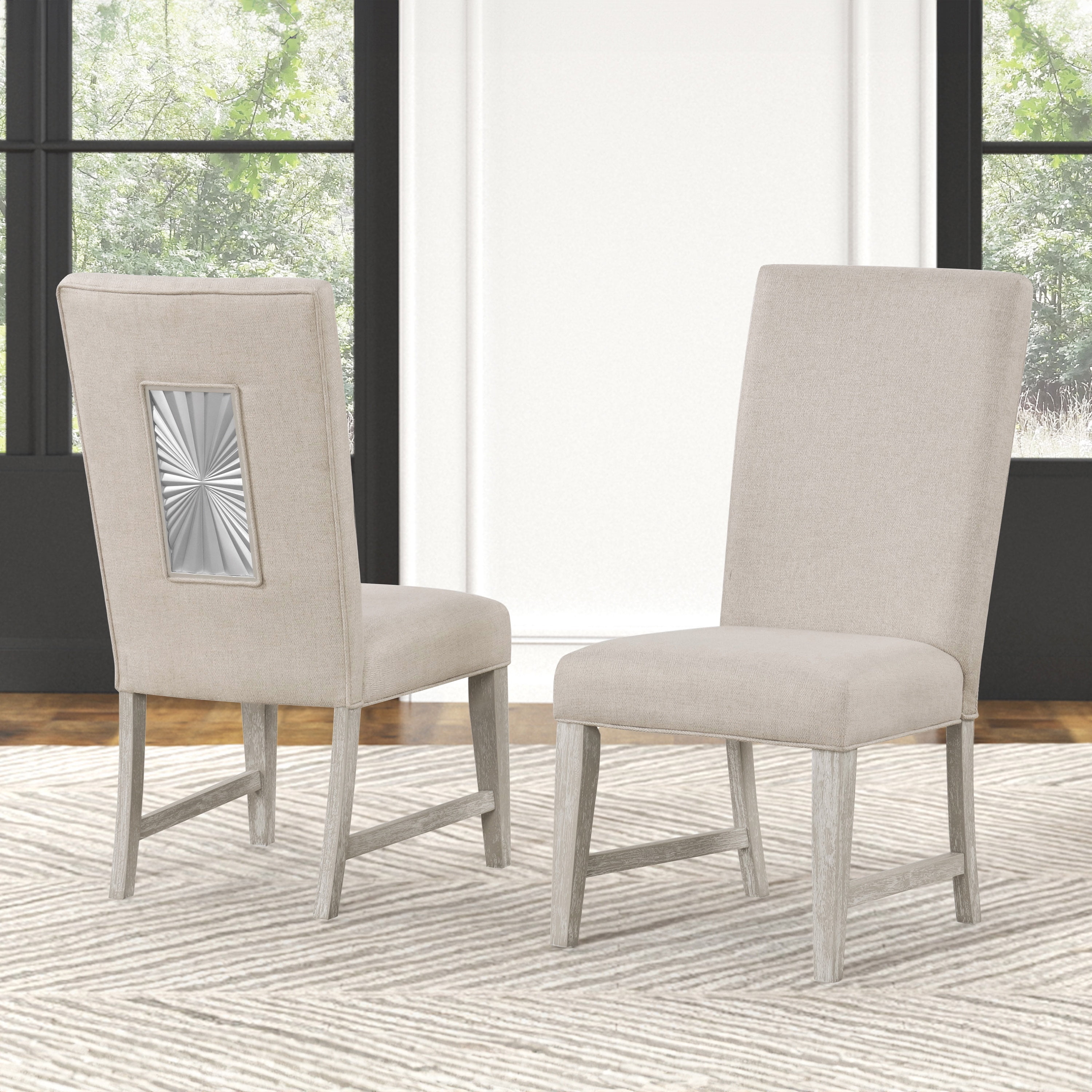 Dining Chair Sunburst Back Inset Whitewashed Wood Sunburst Back Chairs