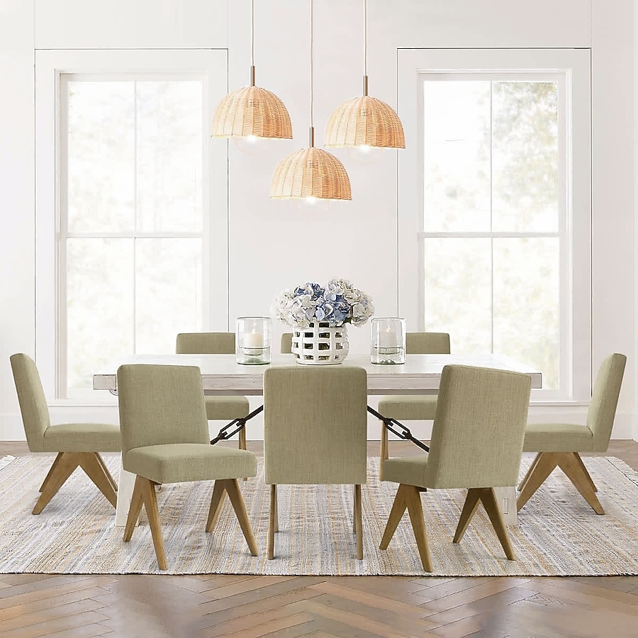 Dining Chair: V-Shaped Legs and Armless Upholstered Seat