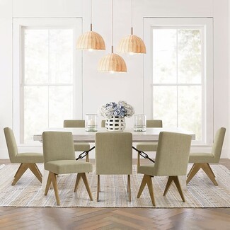 Dining Chair: V-Shaped Legs and Armless Upholstered Seat