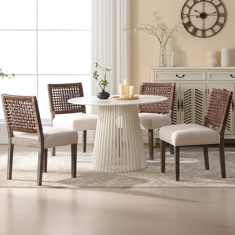 Dining Chair: Woven Rope Back Woven Rope Back Dining Chairs