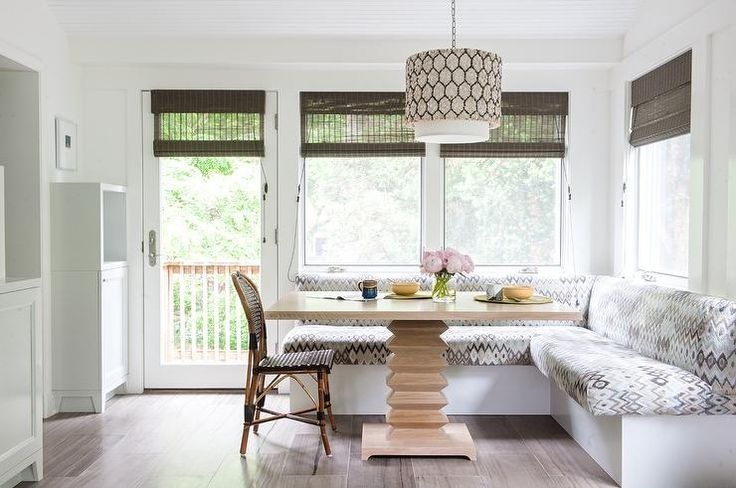 Dining Nook: Stepped Pedestal Base Geometric Ikat Seating