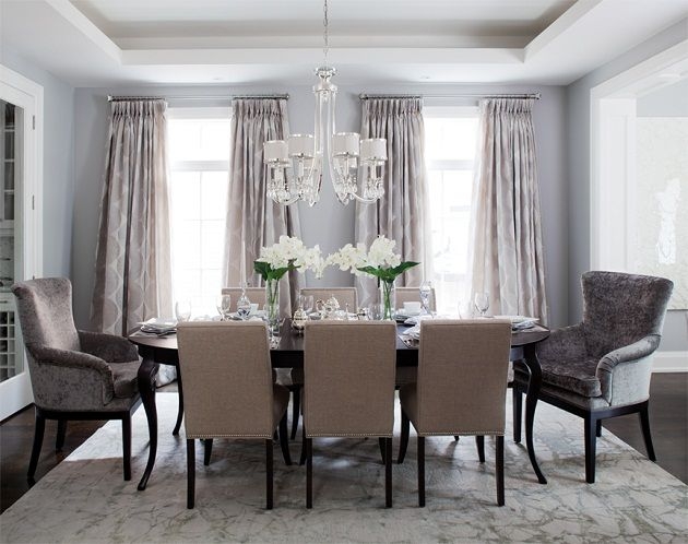 Dining Room Set: Contrasting Upholstery and Wingback End Chairs