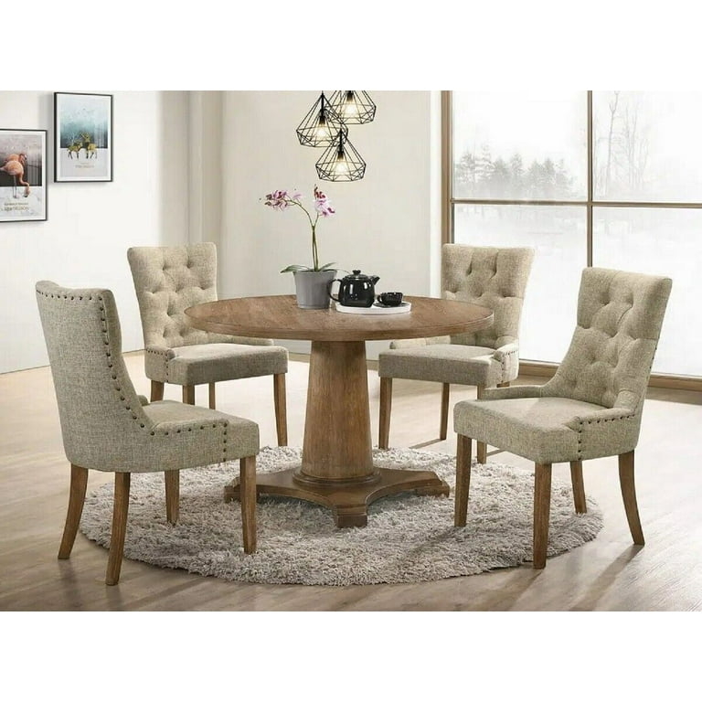 Dining Set Scrolled Pedestal Base Round Pedestal Dining Set