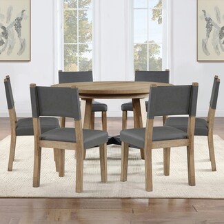 Dining Set with Wrap Around Back and Tapered Wood Legs