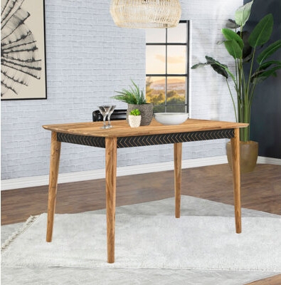 Dining Table Chevron Pattern Apron Sheesham Wood Top