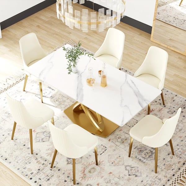 Dining Table Cross Legs Sintered Stone Top Dining Set