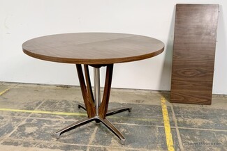 Dining Table with Chrome Column and Star Base Pedestal