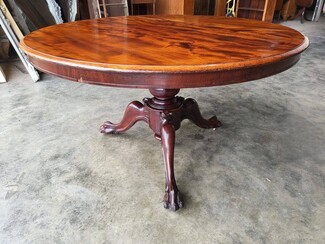 Dining Table with Claw Feet and Antique Tilt Top Mechanism