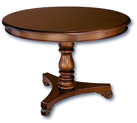 Dining Table with Turned Column and Scrolled Foot Details