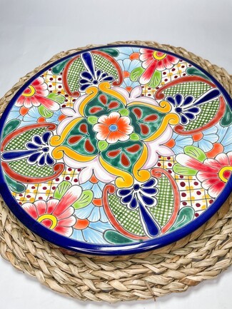 Dinner Plate: Mandala Pattern Southwestern Artisanal Pottery