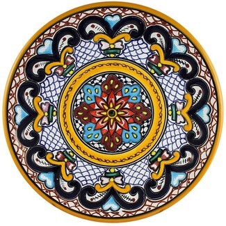 Dinner Plate: Symmetrical Intricate Floral Dishware