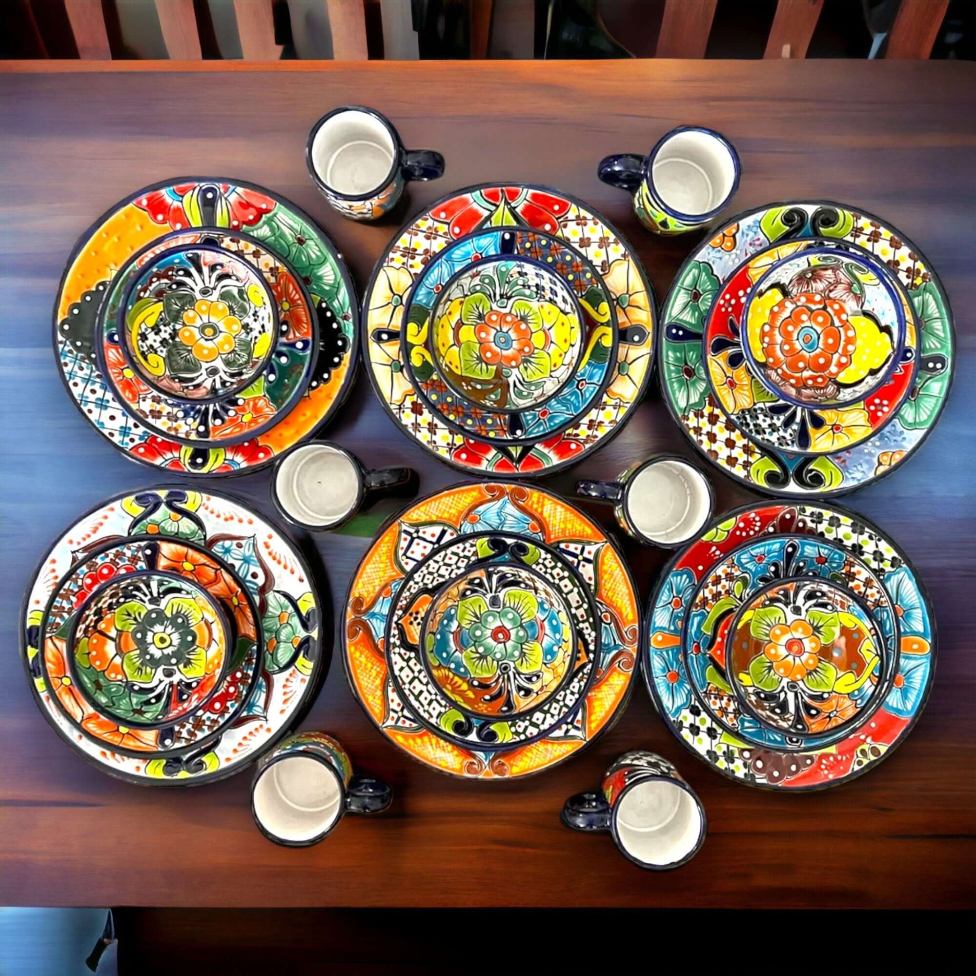 Dinnerware Set: Matching Mugs Colorful 26-Piece Dish Set