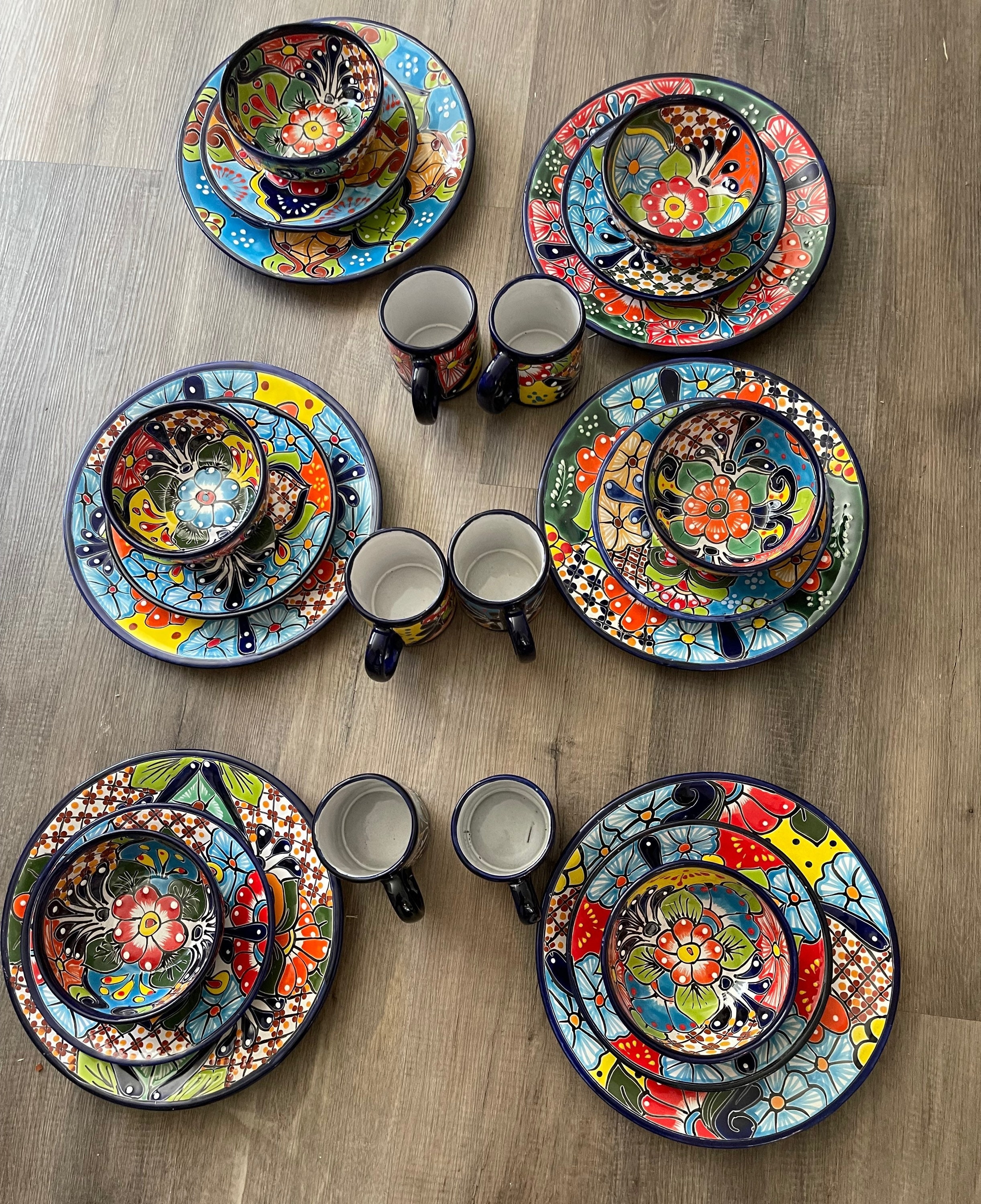 Dinnerware Set: Nested Settings Unique Ceramic Dish Set