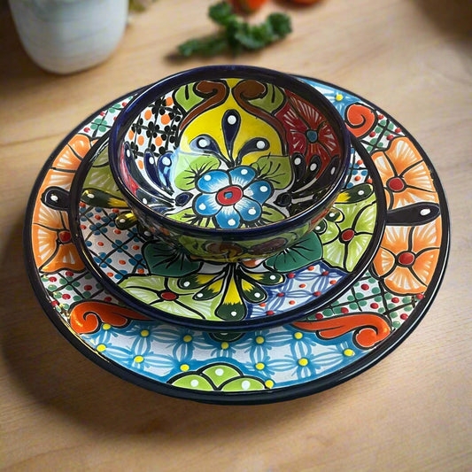 Dinnerware Set: Stacked Traditional Talavera Pottery