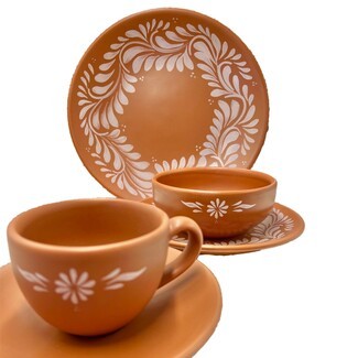 Dinnerware Set: White Floral Mexican Floral Porcelain Set